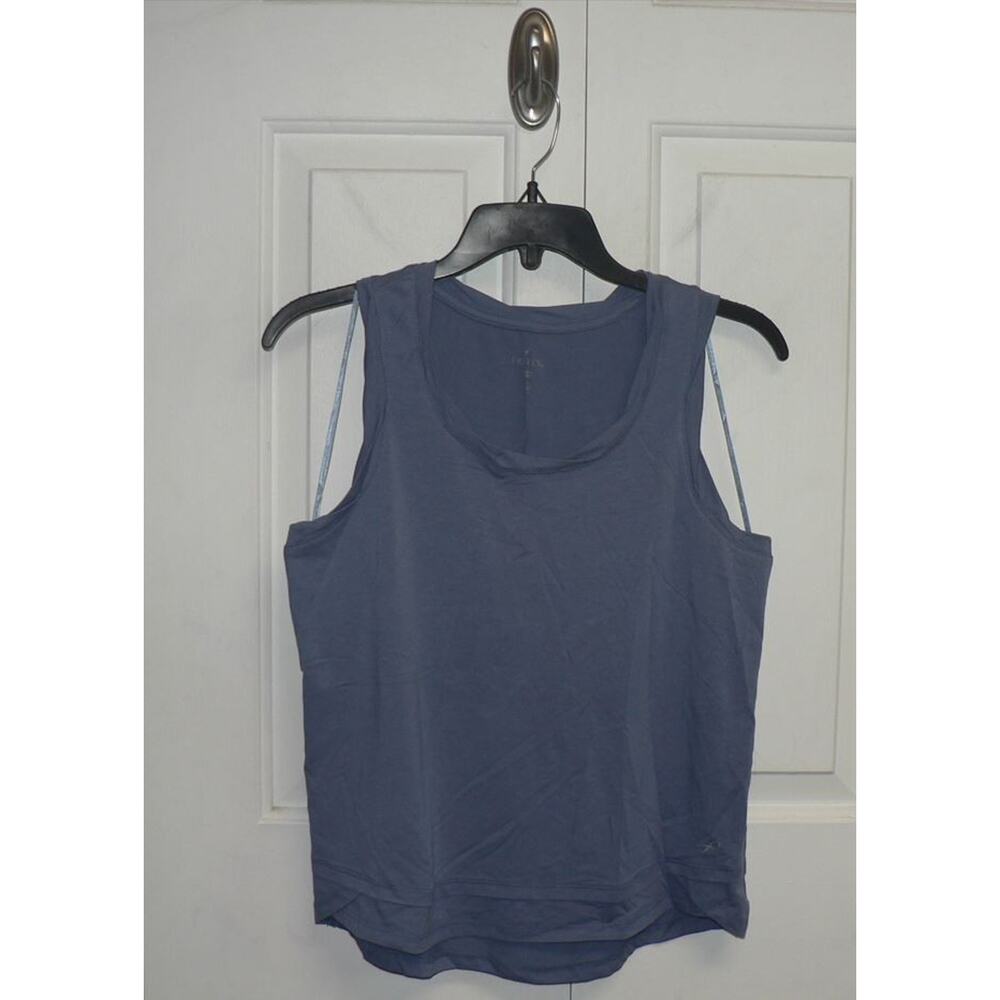 Freely‎ Women's Sleeveless Scoop Twist Neck Double Hem Tank in Blue XS $25